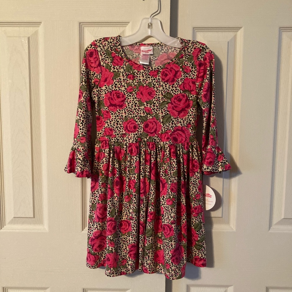 Nannette Kids Girls Rose Print Dress Size 8